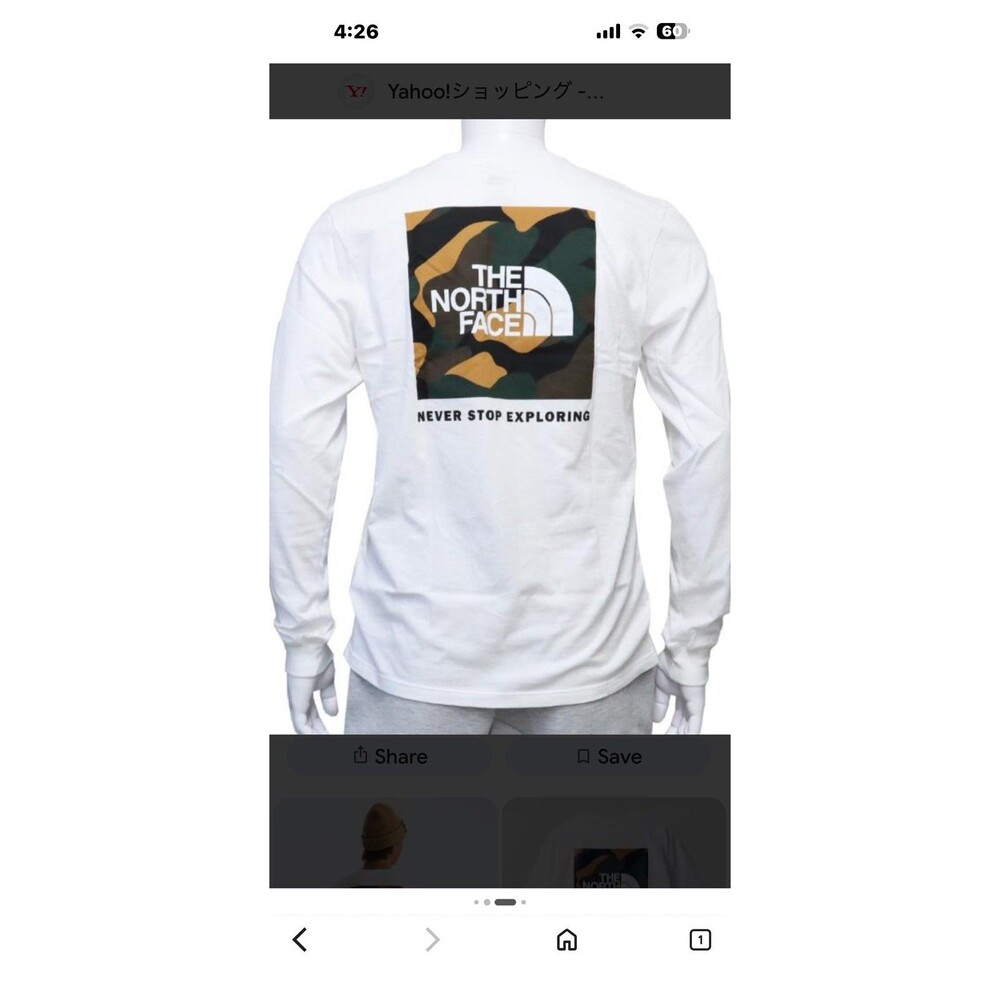 The North Face Men’s XXL White Tshirt Camo Graphic Long Sleeve
